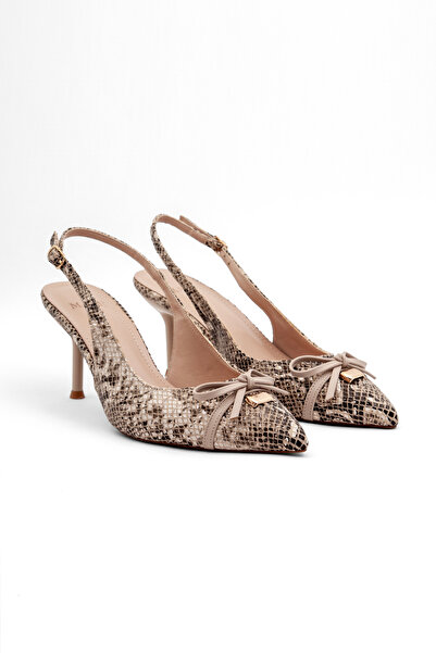 Mamito Ayakkabı Rsd 17325 Pointed Toe Bow Buckle Detail Heeled Shoes