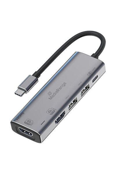 MediaRange Σταθμός σύνδεσης USB-C με HDMI 4K, PD και υποστήριξη για 2 οθόνες,...