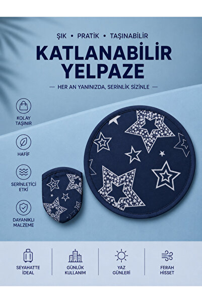 RoseCo00 Katlanabilir Kolay Taşınabilir Yuvarlak Yelpaze