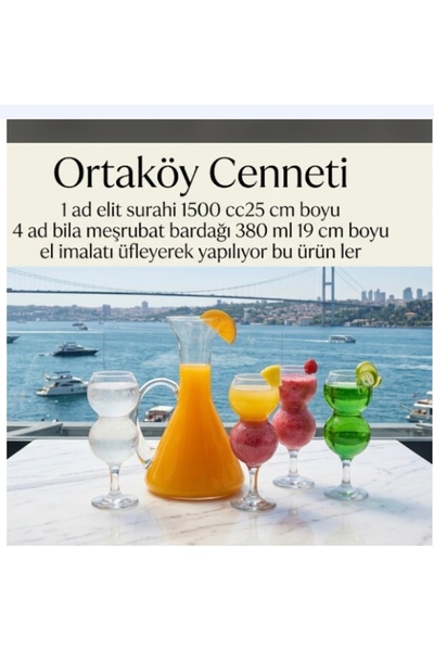 ORTAKÖYCENNETİ 5 PRÇ. SOFRA MİSAFİR İKRAMLIK ELİT SÜRAHİ BILA KADEH SETSURAHI...