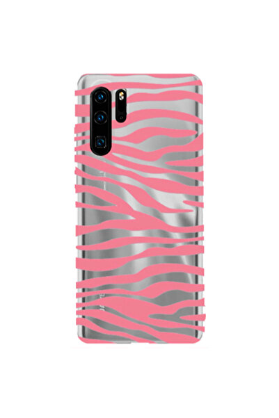 Other Huawei P30 Pro Pink Zebra Transparent Silicone TPU Θήκη