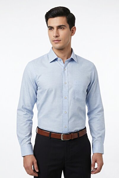 KAMER Men's Large Size Classic Single Pocket Long Sleeve Shirt 4047 Bgl-St05528
