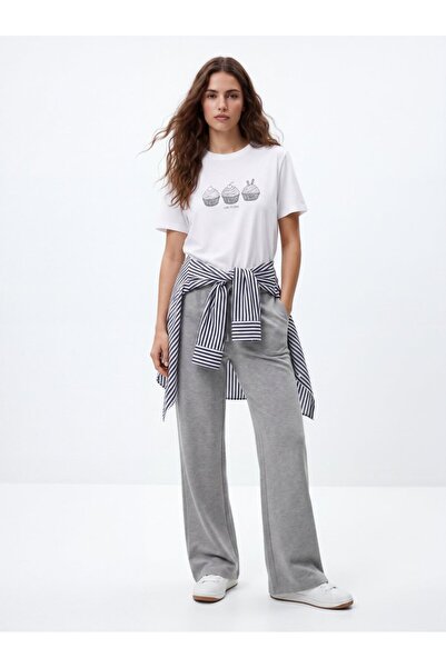 Ltb Cupcake Printed White T-Shirt