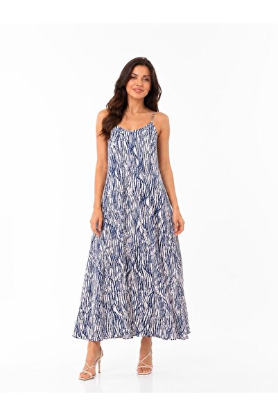 ELSEBUTİKTR Women's Strappy Comfortable Fit Maxi Summer Dress