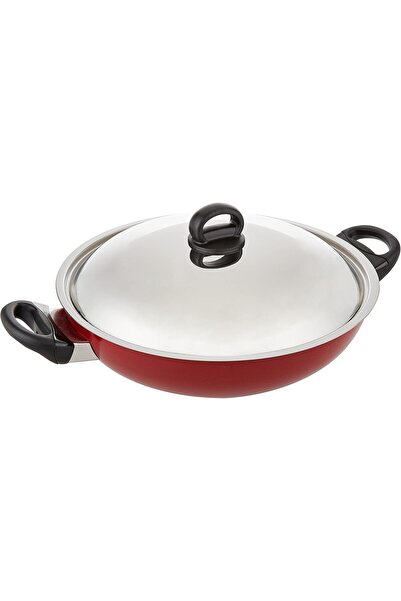 Prestige Classic - Flat Base Frying Pan 30 cm - PR21500 - Red, Stainless Steel