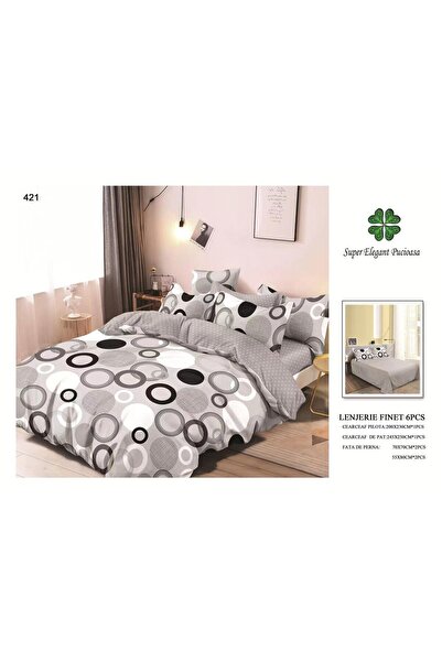 Super Elegant Pucioasa Lenjerie de Pat Finet 6 Piese 245x250cm – Confort Premium