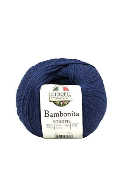 Etrofil Bambonita Knitting Yarn Navy Blue 60% Bamboo 40% Organic Cotton 100g ...