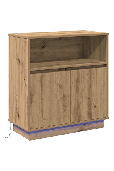 vidaxl Bufet LED Stejar Artizanal 71 x 34,5 x 75 cm Lemn compozit