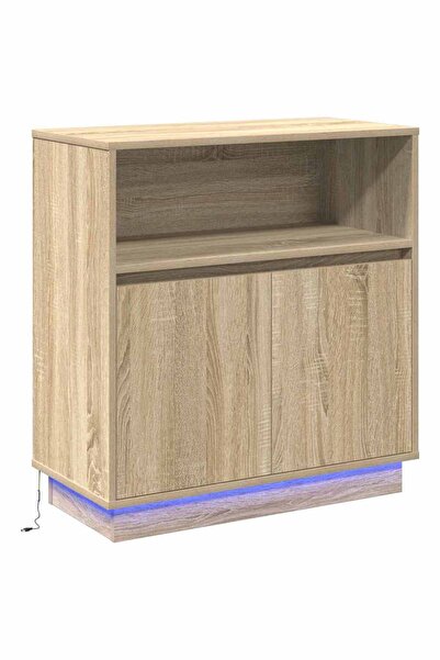 vidaxl Bufet LED Stejar Sonoma 71 x 34,5 x 75 cm Lemn compozit