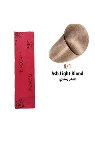 pasteel Italian Permanent Hair Dye with Argan Oil 8/1 Light Ash Blonde 100ml ...