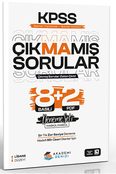 Akademi Denizi KPSS GYGK Çıkmamış Sorular 8+2 Deneme Seti