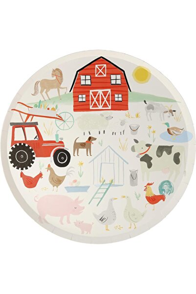 Meri Meri Farm-themed paper dinner plates from Meri Meri, 8 pieces, 10.5 inch...