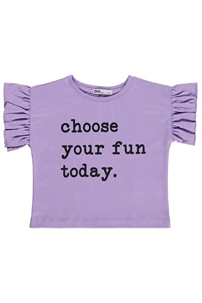 Civil Girls Tricou Volan Kol pentru copii 2-5 ani - Liliac