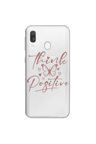 Other Samsung A40 Think Positive Transparent Silicone TPU Θήκη