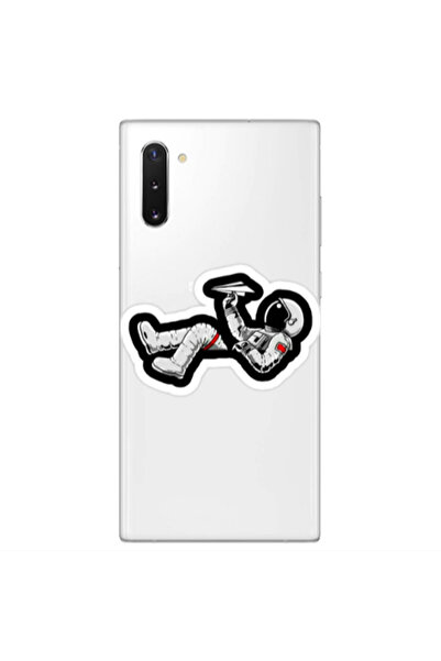 Other Samsung Note 10 Plus Astronaut flies a plane Transparent Silicone TPU Θήκη