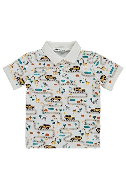 Civil Boys Tricou cu imprimeu rutier pentru copii de 2-5 ani - Ecru
