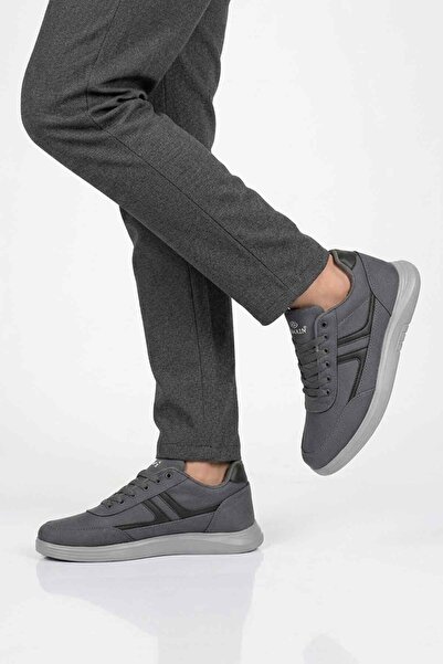 Dakırs Smoked Textile Lace-Up Men's Casual Shoes