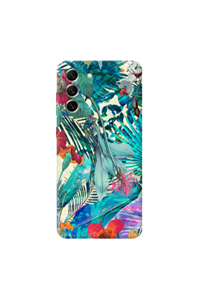 Other Samsung S21 Blue laves tropical Transparent Silicone TPU Θήκη