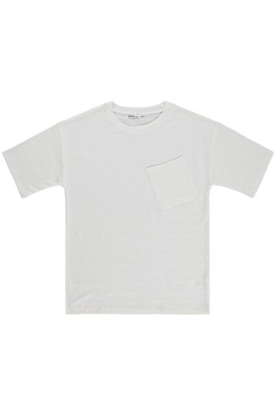 Civil Boys Basic T-Shirt with Front Pocket for Ages 10-13 - White