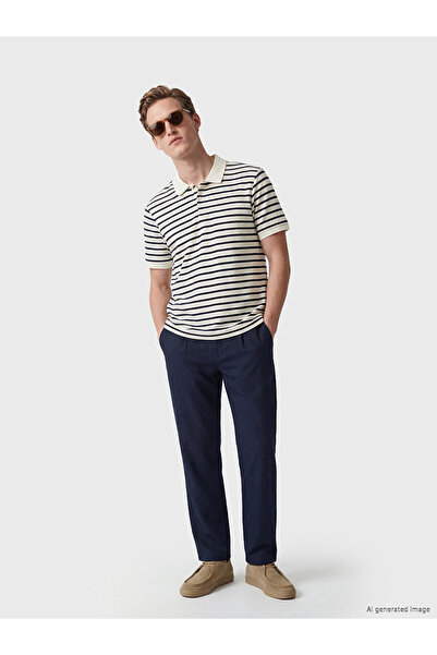 LC Waikiki Nevavm Regular Fit Gabardine Men's Pleated Trousers with a Difference