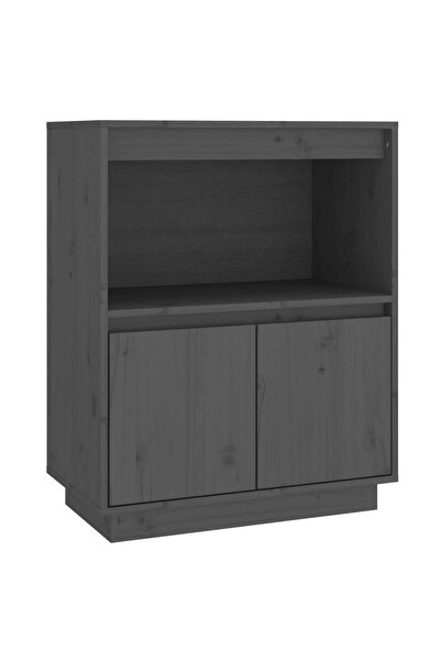 vidaxl Dulap, gri, 60x34x75 cm, lemn masiv de pin