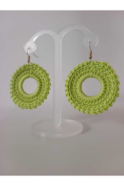 OEM Cercei handmade rotunzi, crosetati, cadou ideal - verde deschis