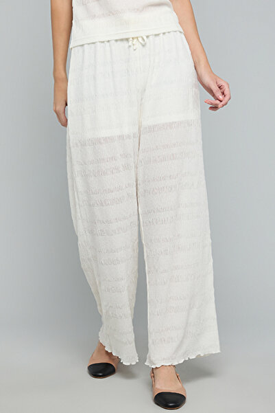 R&B Striped Wide Leg Pants with Drawstring Waist