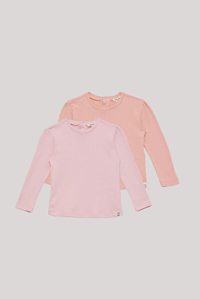 TYESS BSC Kız Bebek Pembe-Somon Tshirt