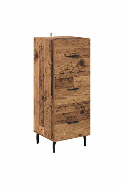 vidaxl Bufet cu sertar Lemn vechi 34 x 34.5 x 90 cm Lemn compozit