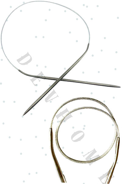 Kent Pazarı 3.5 Mm Misinalı Çelik Telli Titanyum Örgü Şiş 60 cm Şiş Örgü Kiti