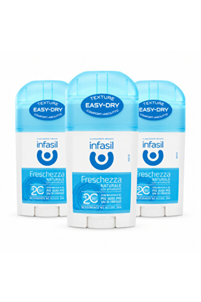 İnfasil Set 3 x Deodorant stick Freschezza Naturale, 40 ml, no alcool, protec...
