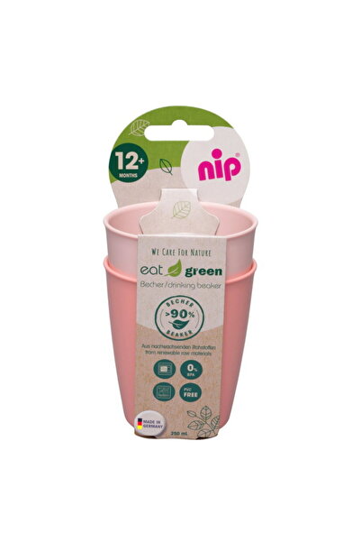 Nip Set of 2 Eat Green drinking cups for babies, made of bio-plastic, dishwas...