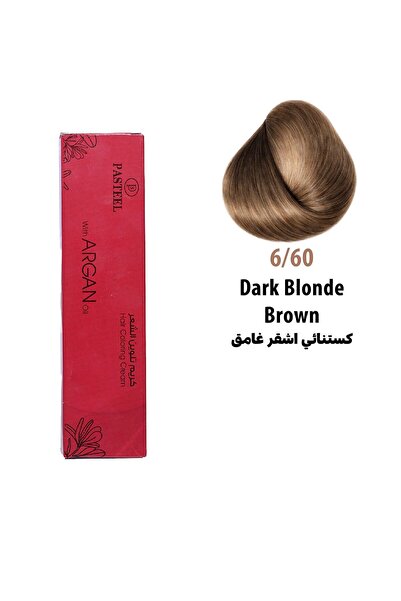 pasteel صبغة شعر ايطالي بزيت الارغان 6/60 اشقر غامق كستناي ، 100مل .من بستيل