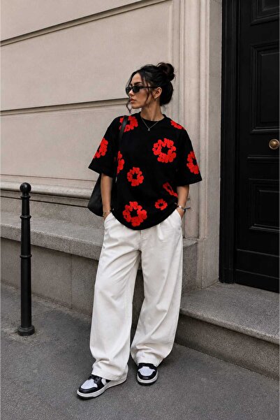 LOTS MODA Trend Printed Unisex Oversize T-Shirt
