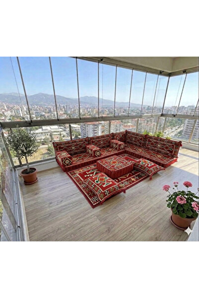 ademircan Şark köşesi minder takımı | salon,balkon için yer/sırt minderi [13 ...