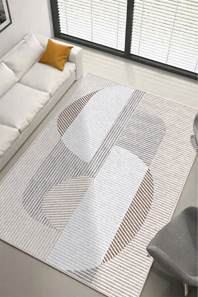 Lioara Home Modern Dijital Baskı Halı | Yıkanabilir Kaymaz Taban Salon Halısı