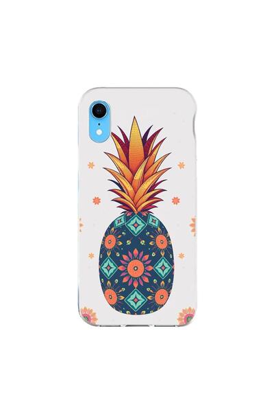 OEM Husa compatibila cu Apple iPhone XR Silicon Gel Tpu Model Floral Pineapple