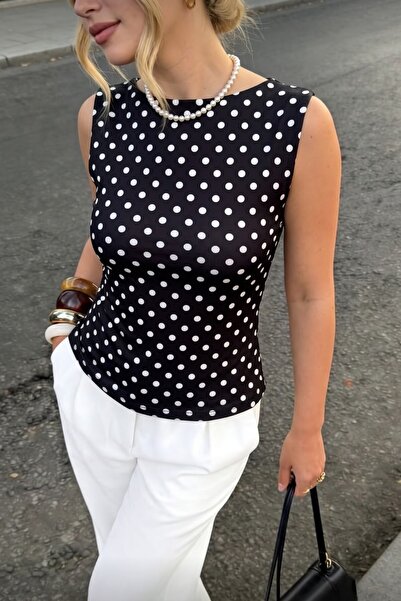 The Champ Clothing Γυναικεία μπλούζα Polka Muse με πουά σε μαύρο χρώμα – Αμάν...