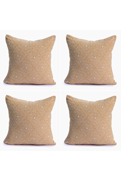 Yıldızan Tsn Luxury 100% Cotton Decorative Patterned Cushion Cover 4 Piece Se...