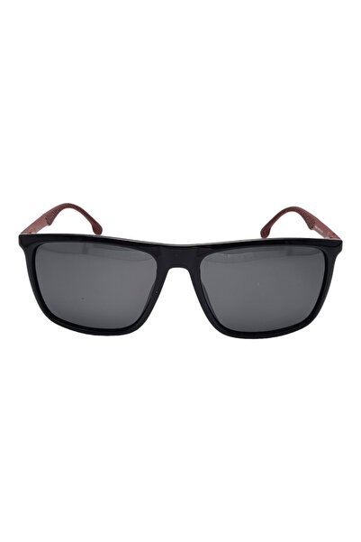 Tia Accesorii Ochelari de soare polarizați, dreptunghiulari, unisex, PS8051C8, Negru/Granat