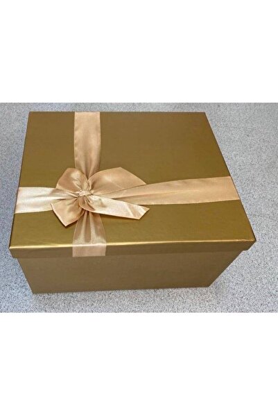 OEM Cardboard Gift Box 10/ Top Bottom Set Solid Color with Gold Satin Bow