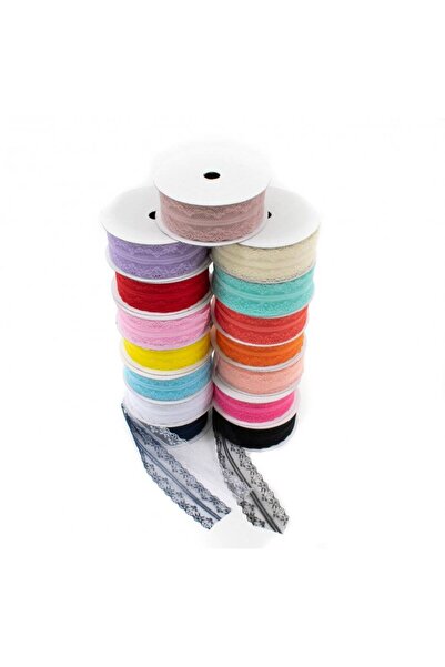 OEM Lace Ribbon With Stripe In The Middle 3.5cm Blue