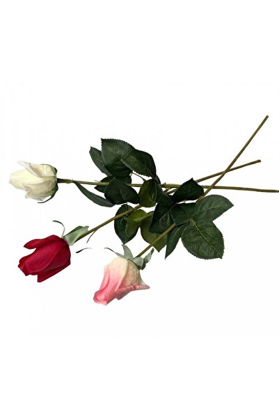 OEM Flori Artificiale Boboc Trandafir Real Touch (Set 3 buc) Roz