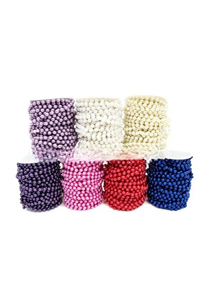 OEM Plastic Beads String Pearls 0.6 Cm Gold