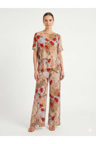 Topstar "2-Piece" Women's Pajama Set with Warm Country-Inspired Prints - Cozy...