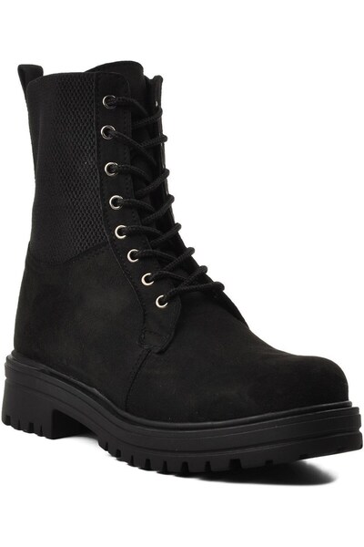 İncim Winter Waterproof Lace-Up Comfortable Women's Boots Black