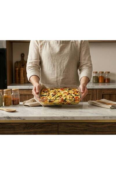 Paşabahçe Borcam Heat Resistant Glass Baking Tray Food and Pastry Mold 4400 Cc