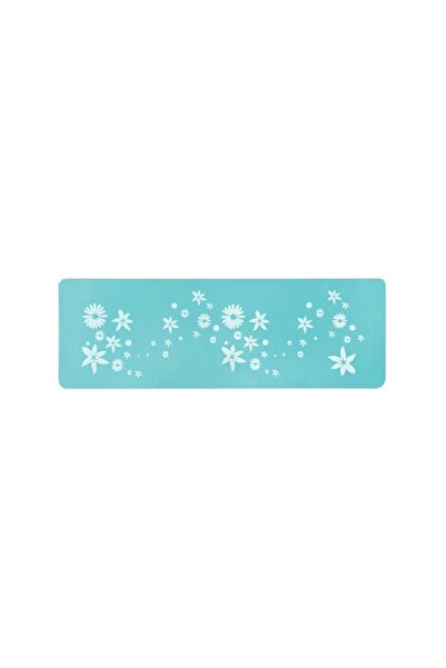 Zet Saltea turcoaz cu model floral 180x60x0.6 cm, pentru yoga, fitness, pilat...