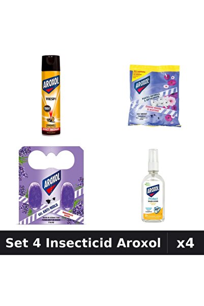 Aroxol Set 4 Produse Anti-Insecte - Loțiune Repelent Insecte Aroxol, Pastile/...