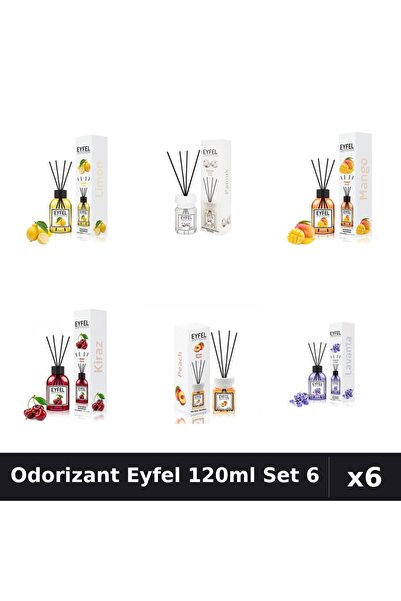 Eyfel Set 6 Odorizante Camera Betisoare - 6 Arome Asortate, 120ml Parfum